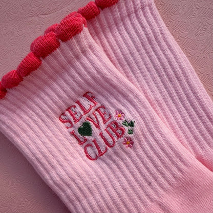 SELF LOVE – Lini Grip Socks | Pilates Socken rutschfest | Full Sole Grip & Bestickung